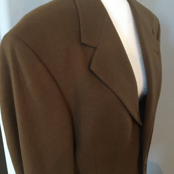 Vintage Perry Ellis Camel Hair Tan Sport Coat 40R - Picture 2 of 10